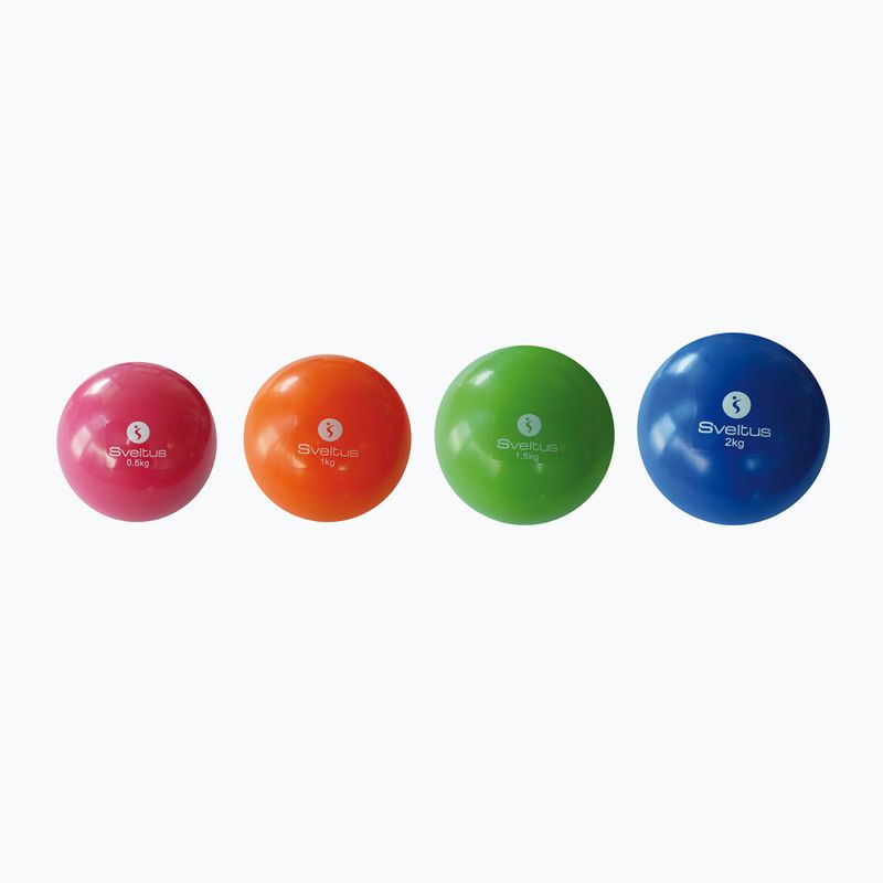 Sveltus Palla medica pesata da 0,5 kg di colore rosso 2