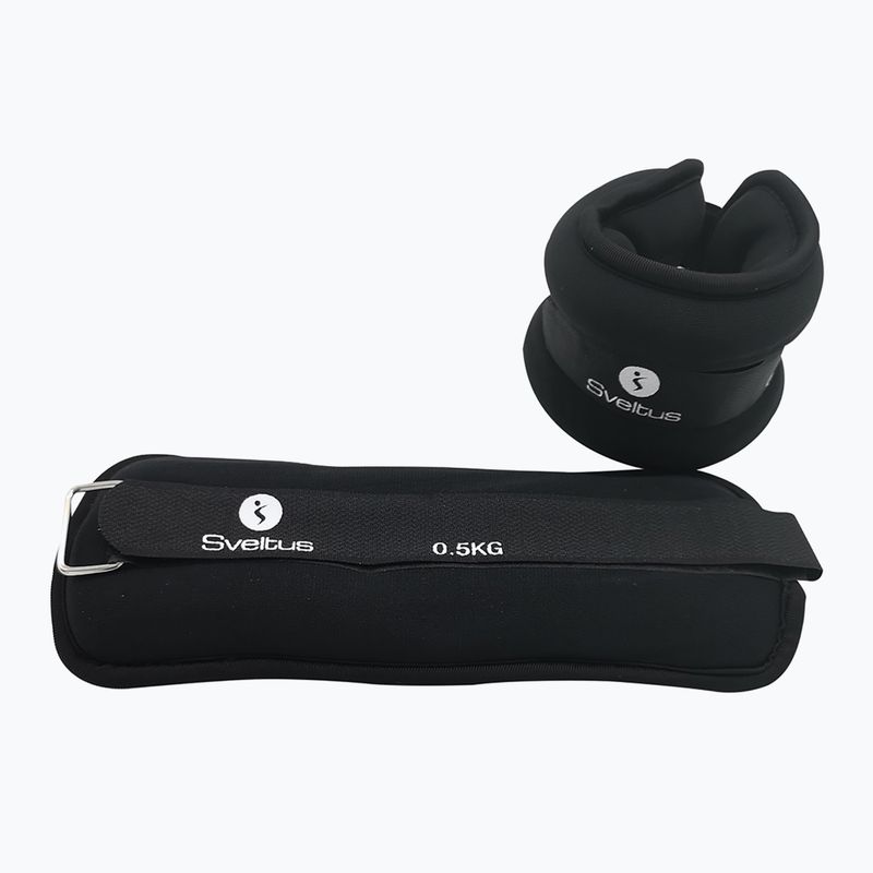 Sveltus Pesi per caviglie in neoprene 500 g nero 2