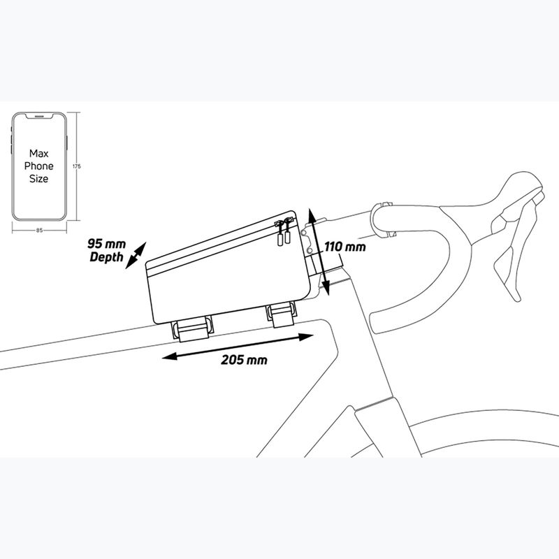 Zefal Console Pack T2 borsa nera per telaio di bicicletta 6