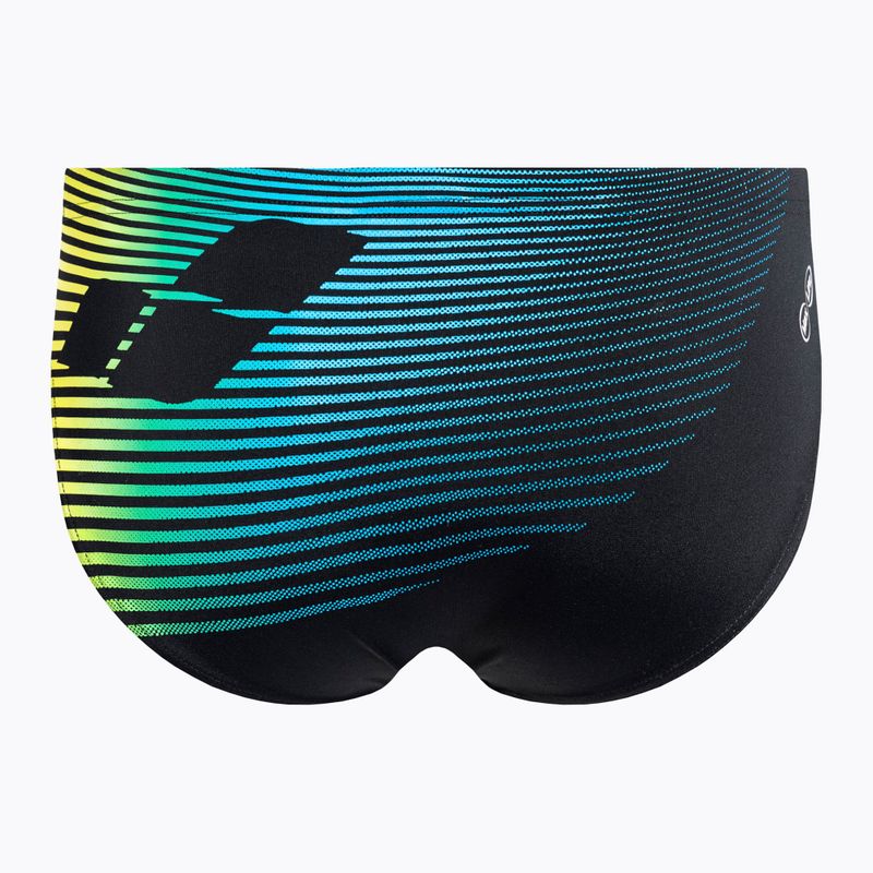 Slip da bagno arena uomo Espiral Brief nero/verde tenue 2