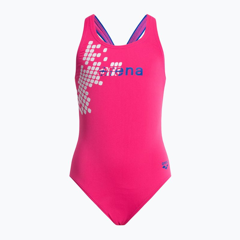 Arena Cell One Piece L costume intero da bambino rosa fresia/blu pixel