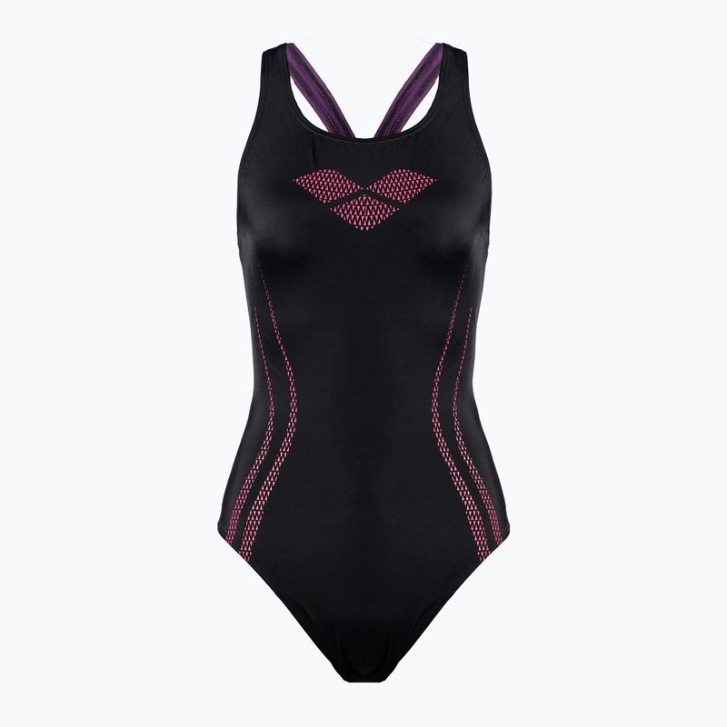 Costume da bagno intero donna arena Isla One Piece nero/prugna/rosa di frassino