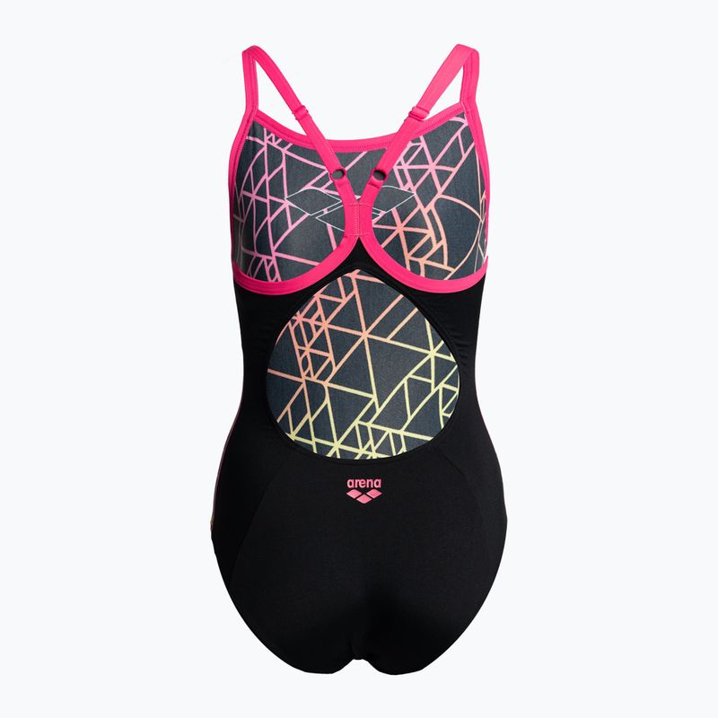 Costume da bagno intero da donna arena Reticulum One Piece nero/rosa di frassino 2