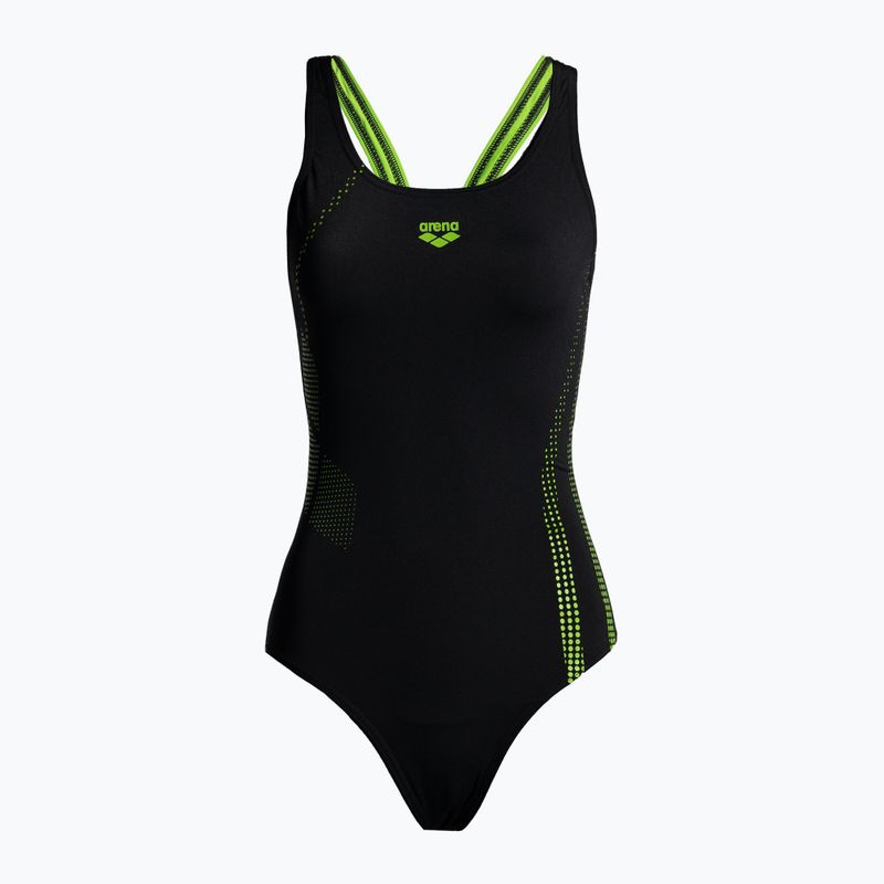 Costume da bagno intero donna arena Shadow One Piece nero/foglie