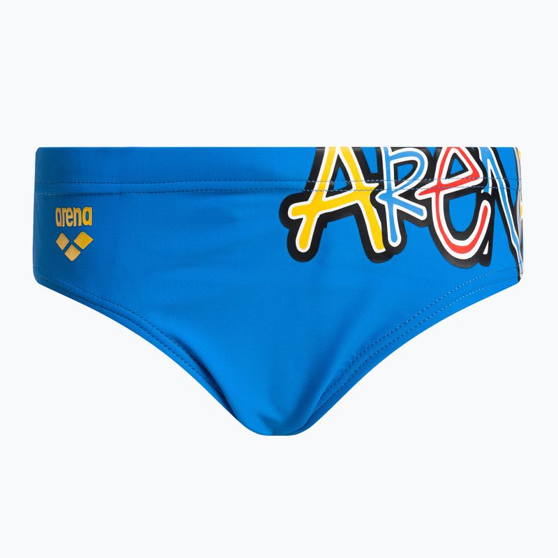 Slip da bagno per bambini arena Sparkle Brief pix blu/giallo
