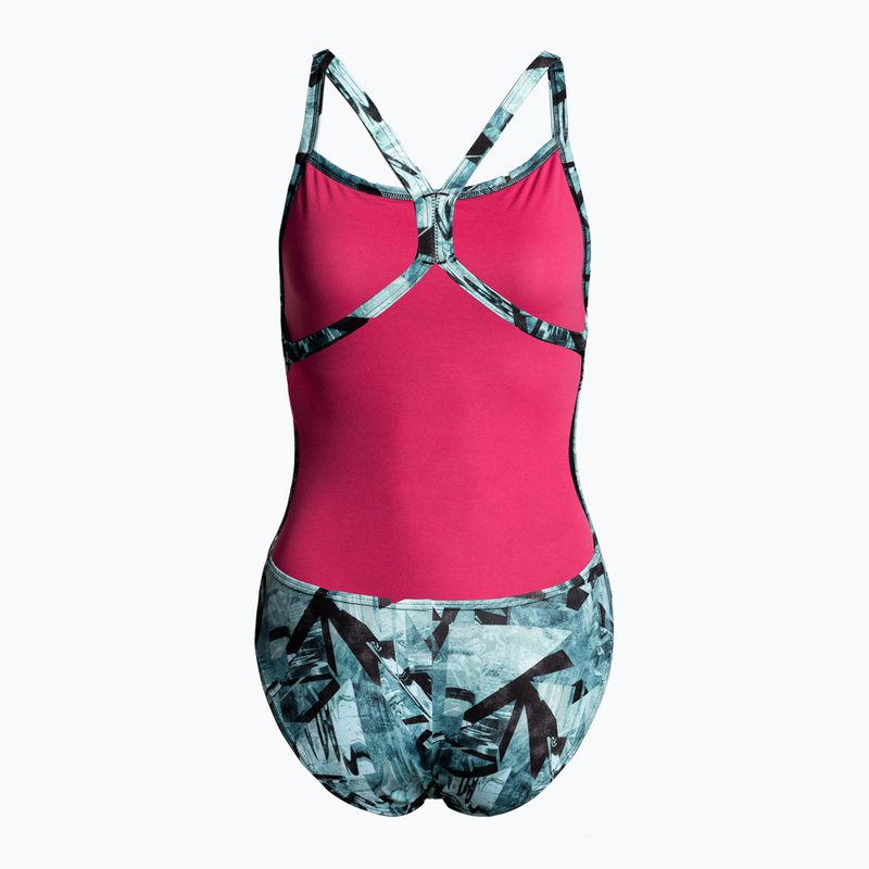 Costume da bagno intero donna arena Glitch One Piece L nero/rosa 2