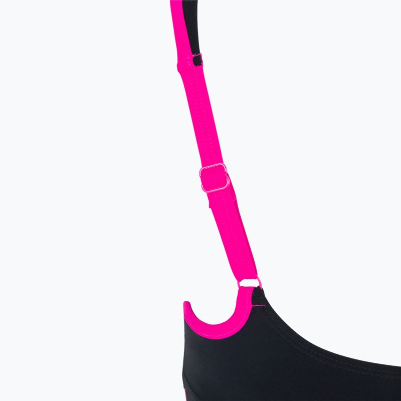 Costume da bagno intero donna arena Agate Strap Back One Piece nero/rosa viola 5