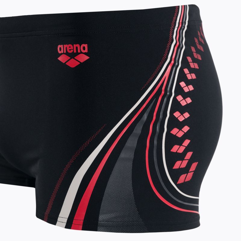 Boxer da bagno da uomo arena One Serigraphy nero/rosso fluo 3