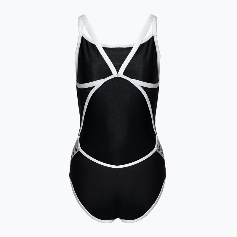 Costume da bagno donna arena Team Stripe Super Fly Back One Piece nero/bianco 2