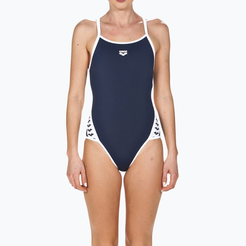 Costume da bagno donna arena Team Stripe Super Fly Back One Piece navy/bianco 5