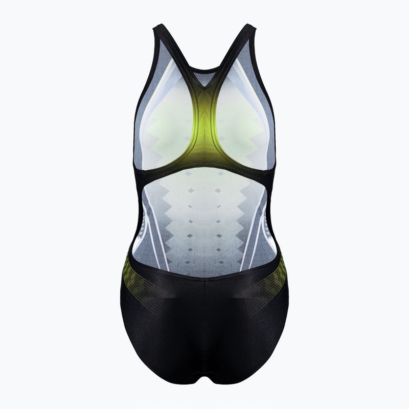 Costume da bagno intero donna arena One Placed Print One Piece nero/verde morbido 2