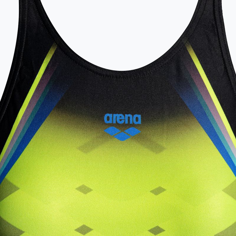 Costume da bagno intero donna arena One Placed Print One Piece nero/verde morbido 3