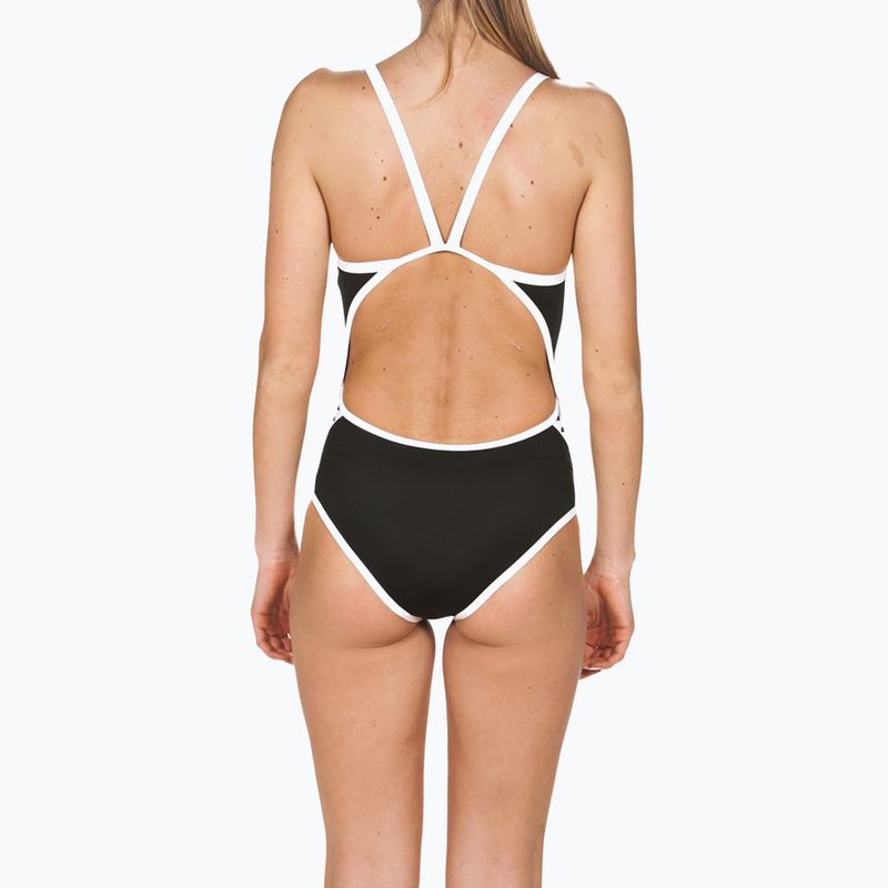 Costume da bagno donna arena Team Stripe Super Fly Back One Piece nero/bianco 6