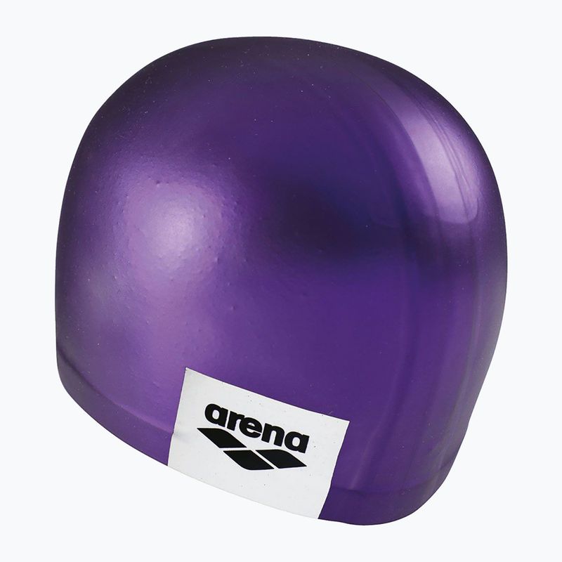 Arena Logo Cuffia da nuoto viola stampata 2