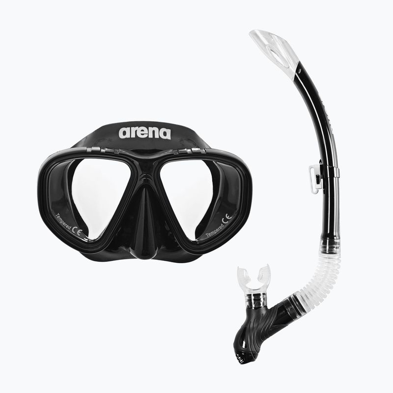 Arena Premium Snorkeling Set nero/chiaro/nero