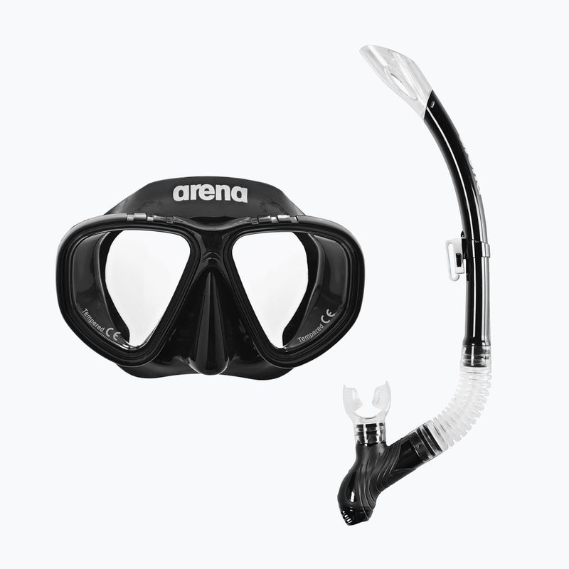 Set snorkeling per bambini Arena Premium Jr nero/chiaro/nero