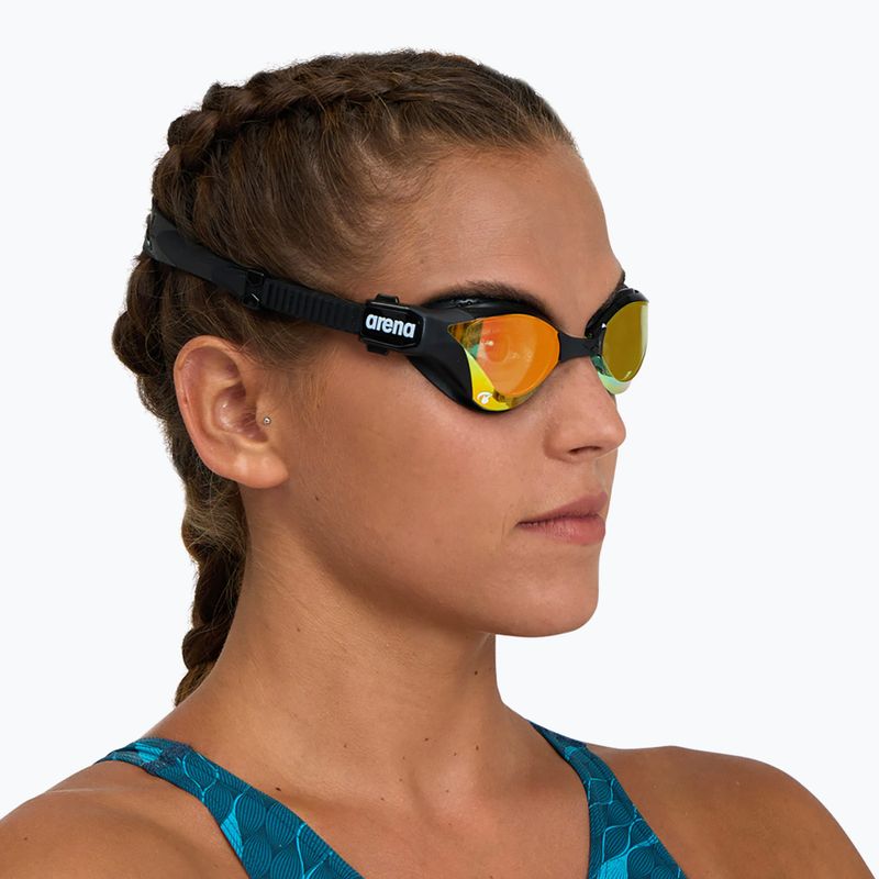 Occhiali da nuoto Arena Cobra Tri Swipe Mirror giallo rame/nero 8