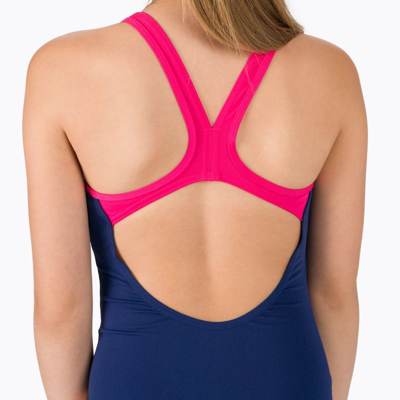 Costume da bagno per bambini arena Biglogo Swim Pro Back One Piece navy/freak rose 5
