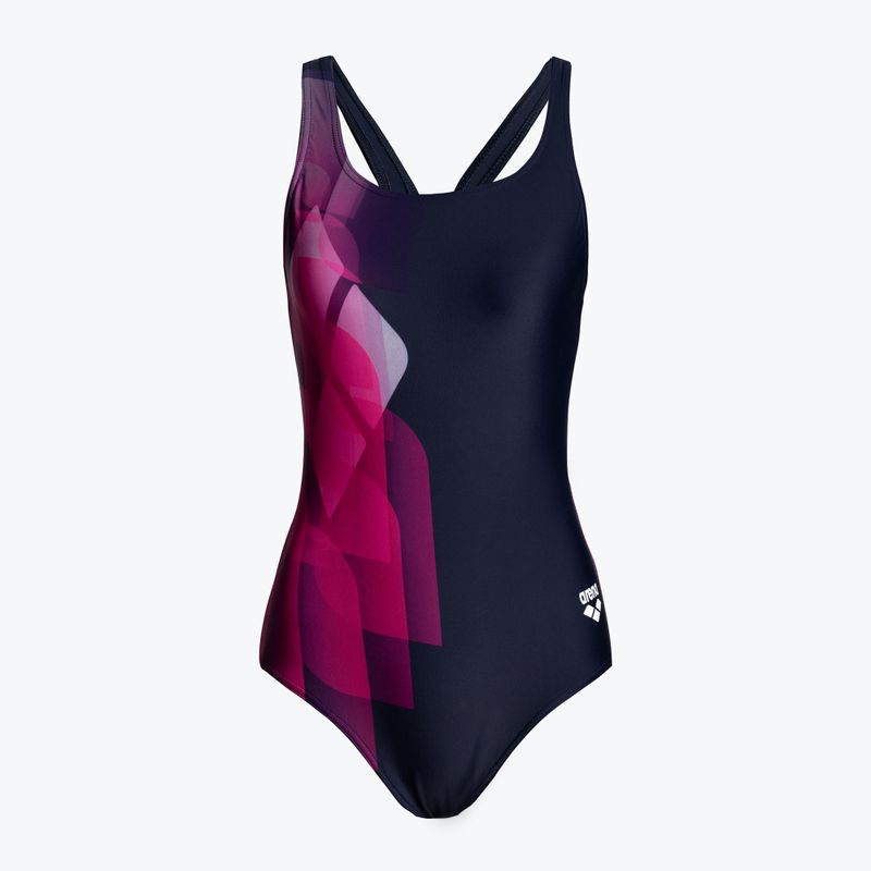 Costume da bagno intero donna arena Mirrors Swim Pro Back One Piece L navy/freak rose