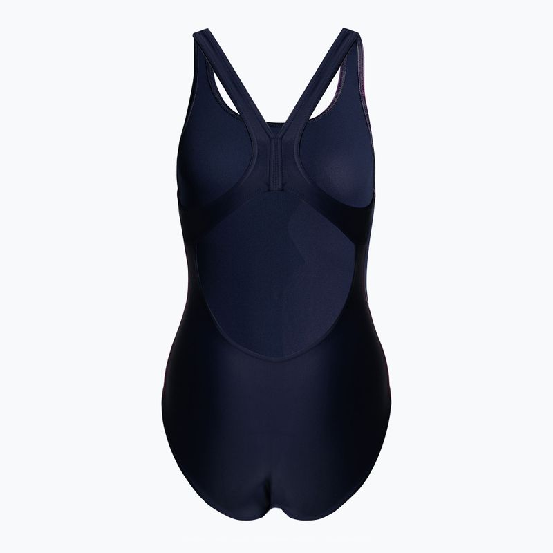 Costume da bagno intero donna arena Mirrors Swim Pro Back One Piece L navy/freak rose 2