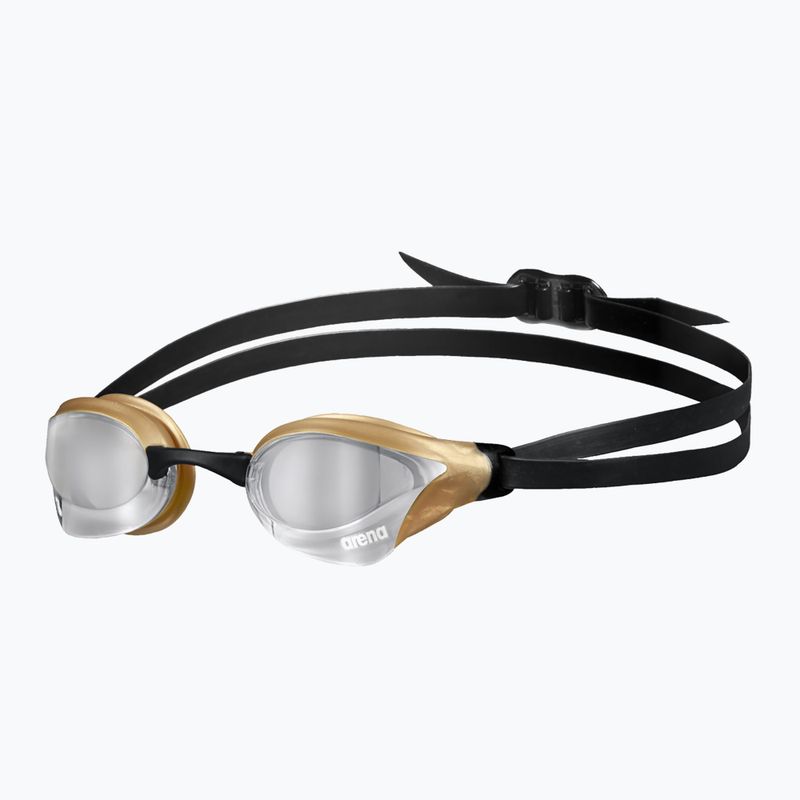 Occhiali da nuoto Arena Cobra Core Swipe Mirror argento/oro