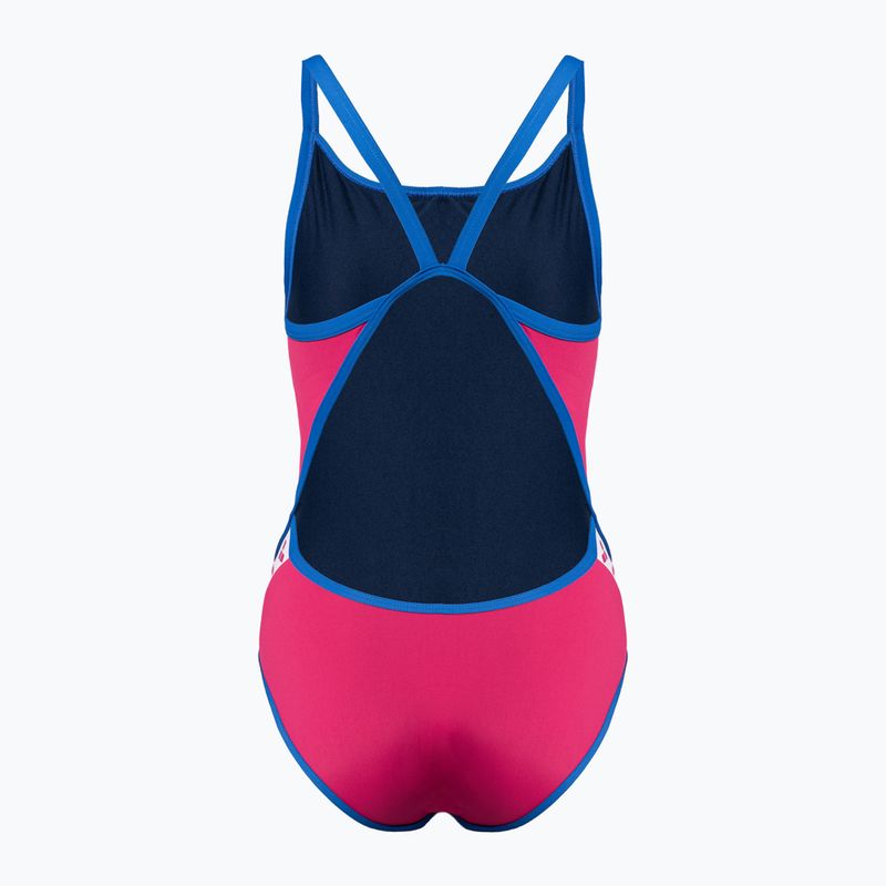 Costume da bagno intero donna arena Team Stripe Super Fly Back One Piece freak rose/royal 2