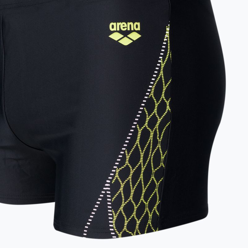 Boxer da bagno arena da uomo Twist Short nero/verde tenue 3