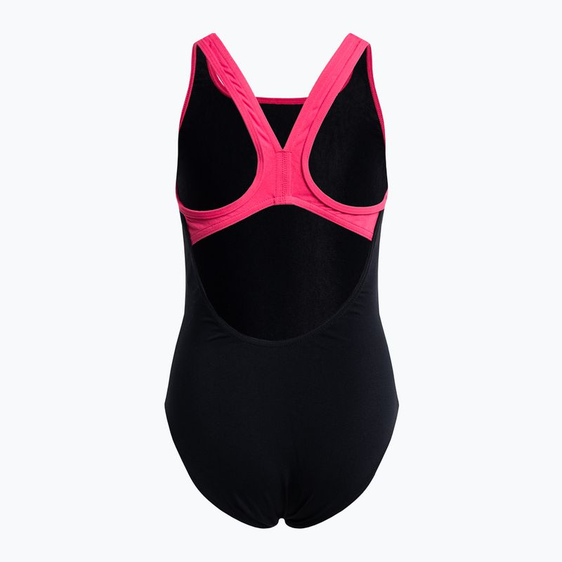 Costume da bagno per bambini arena Biglogo Swim Pro Back One Piece nero/freak rose 2