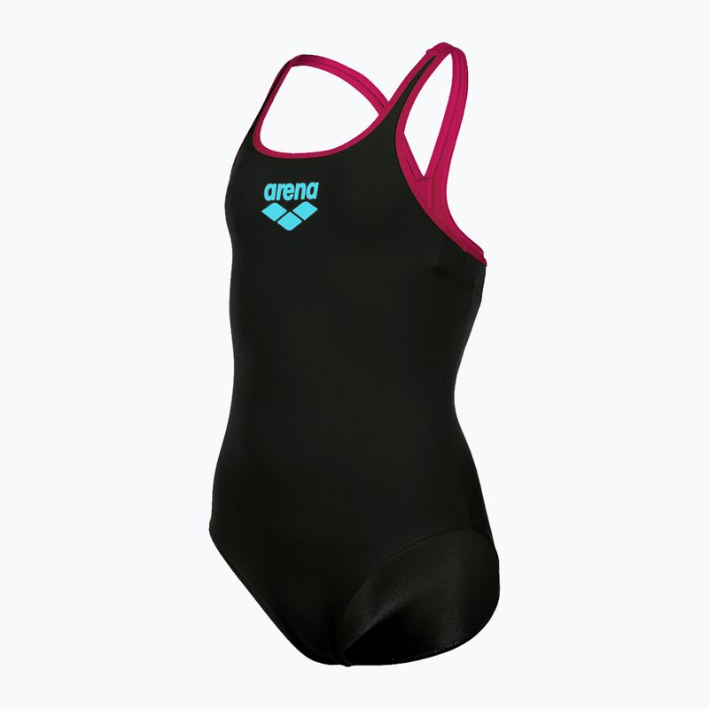 Costume da bagno per bambini arena Biglogo Swim Pro Back One Piece nero/freak rose 4