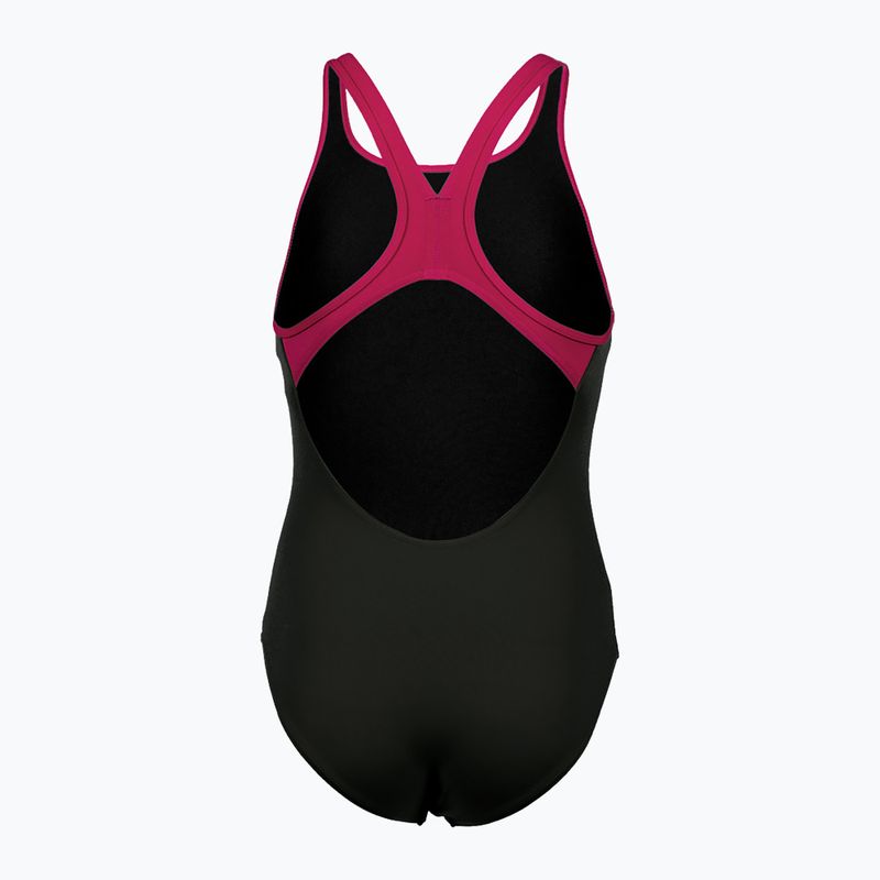 Costume da bagno per bambini arena Biglogo Swim Pro Back One Piece nero/freak rose 5