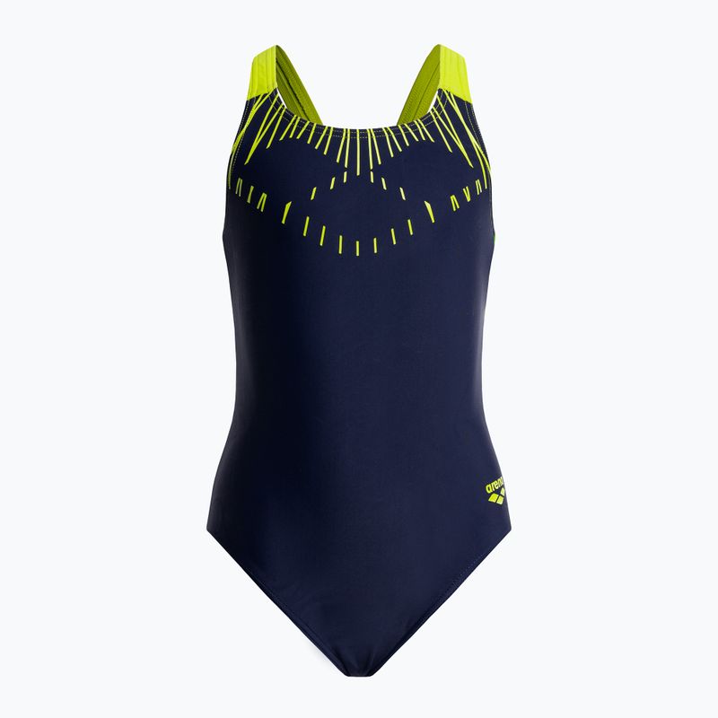 Costume intero per bambini arena Swim Pro Back One Piece navy/verde morbido