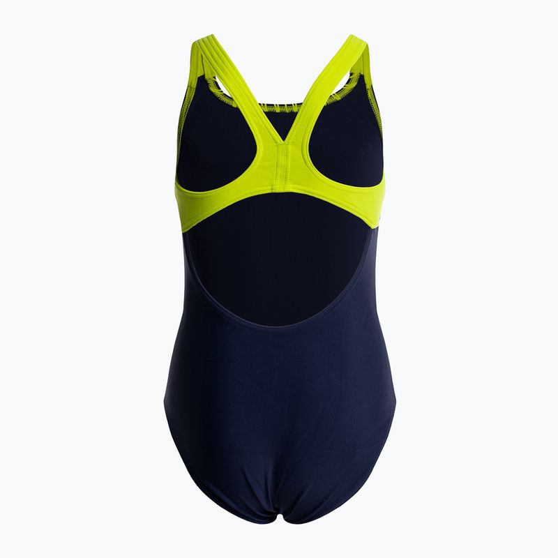 Costume intero per bambini arena Swim Pro Back One Piece navy/verde morbido 2