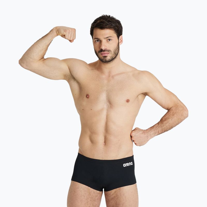 Boxer da bagno a vita bassa da uomo arena Team Swim Solid bianco/nero 4
