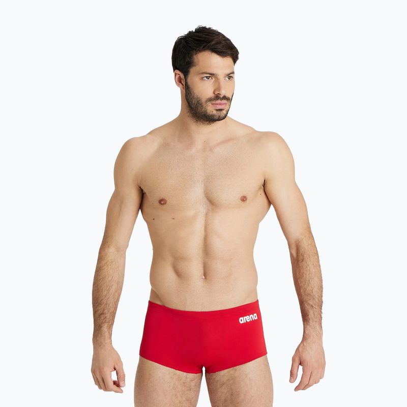 Boxer da bagno a vita bassa da uomo arena Team Swim Solid rosso/bianco 4
