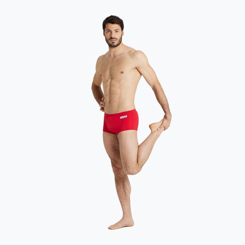 Boxer da bagno a vita bassa da uomo arena Team Swim Solid rosso/bianco 5