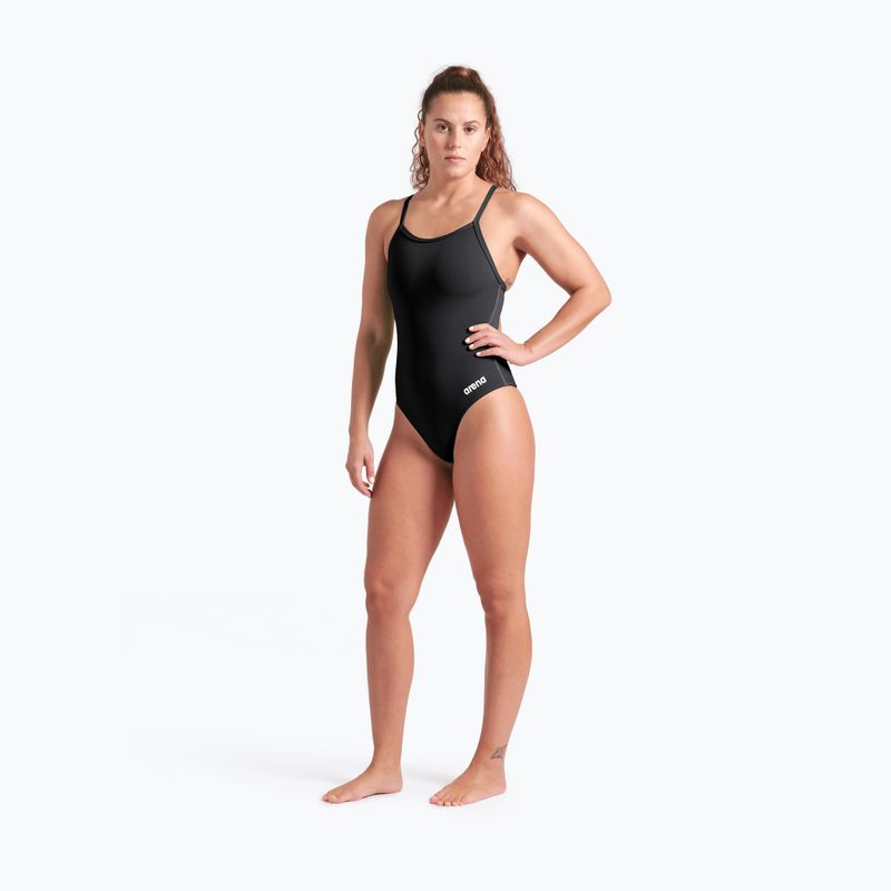 Costume da bagno intero donna Arena Team Light Drop Solid black/white 6