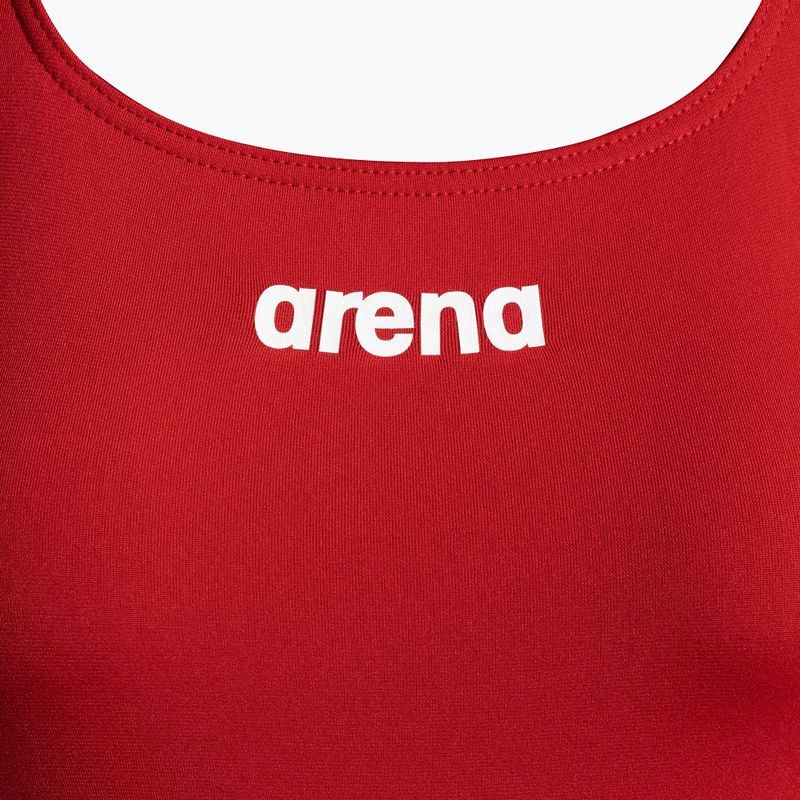 Costume intero donna arena Team Swim Pro Solid rosso/bianco 3