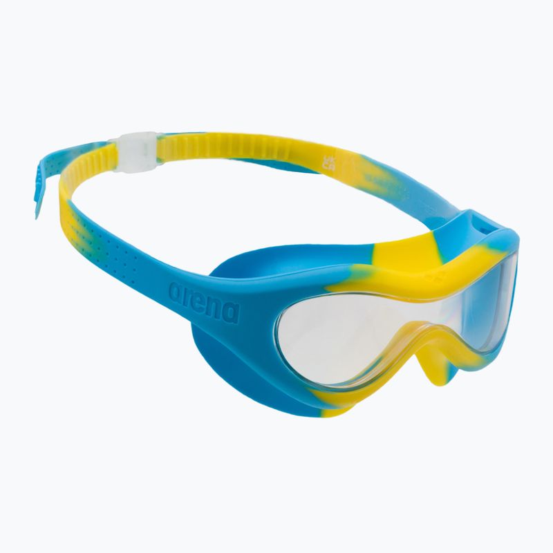 Maschera da nuoto Arena per bambini Spider Mask trasparente/giallo/azzurro