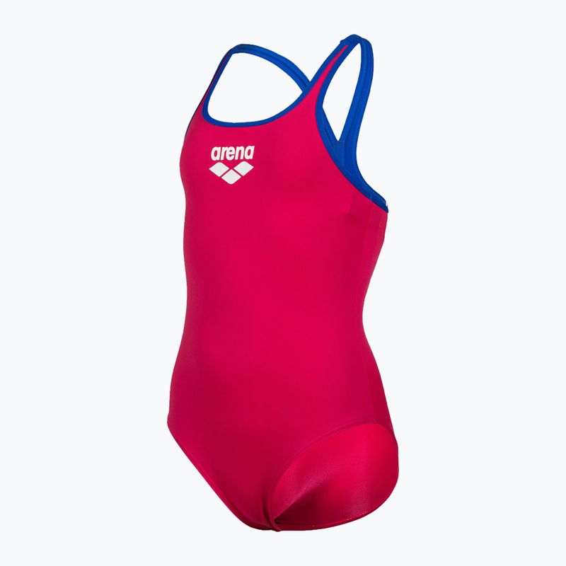 Costume da bagno per bambini arena Biglogo Swim Pro Back One Piece freak rosa/blu neon 4