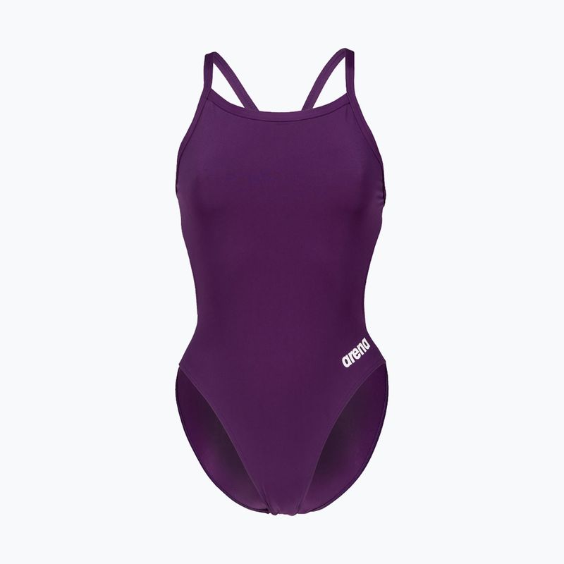 Costume intero donna arena Team Swimsuit Challenge Solid prugna/bianco 4