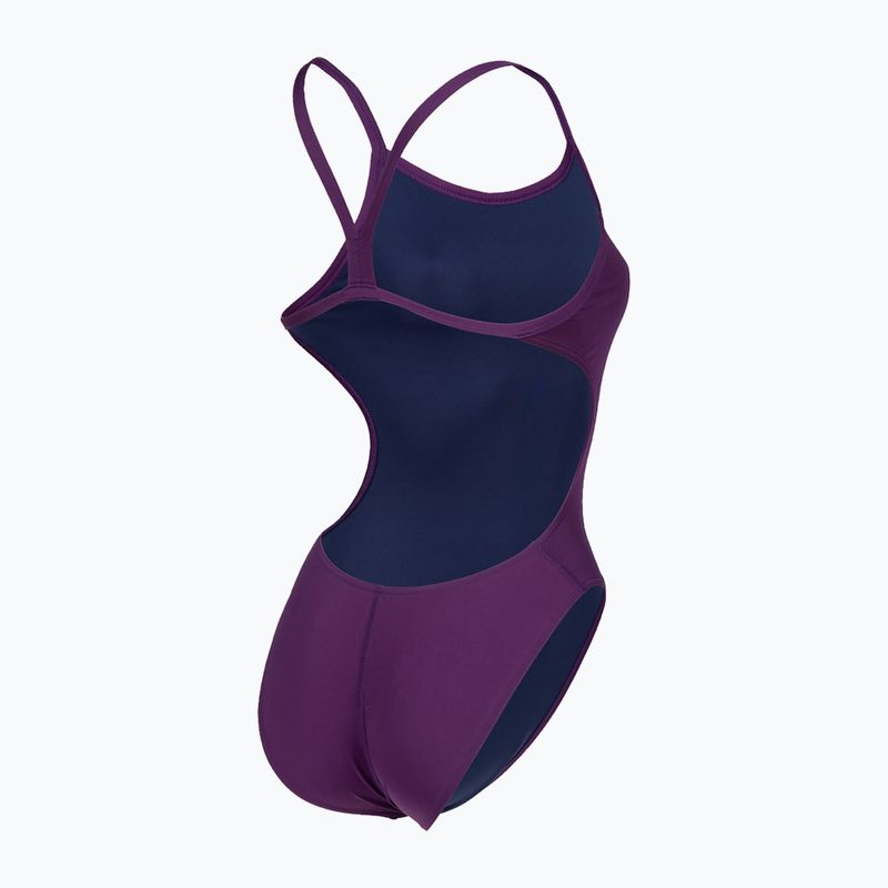 Costume intero donna arena Team Swimsuit Challenge Solid prugna/bianco 5