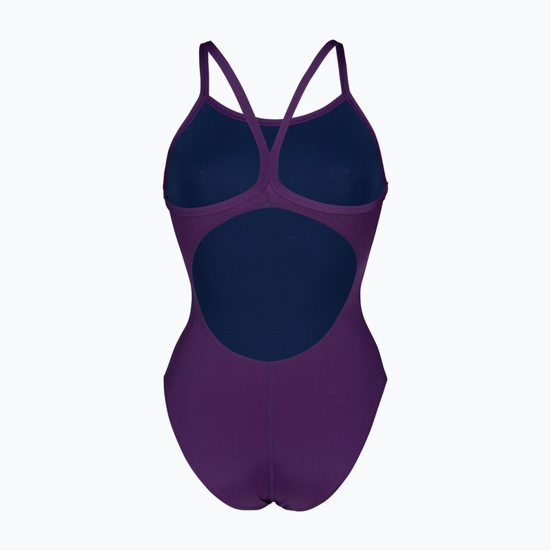 Costume da bagno intero donna Arena Team Light Drop Solid plum/white 2