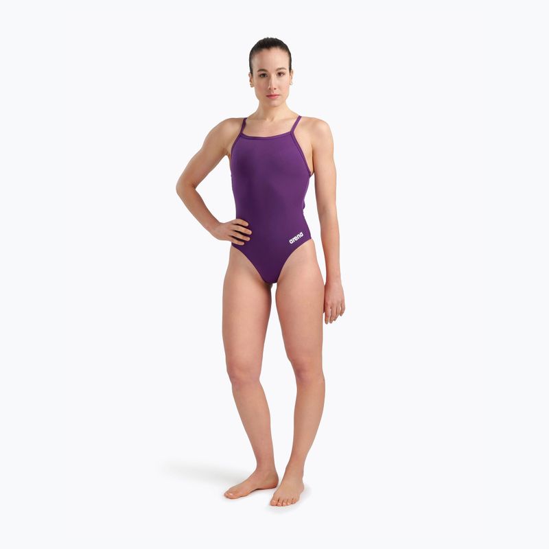 Costume da bagno intero donna Arena Team Light Drop Solid plum/white 6