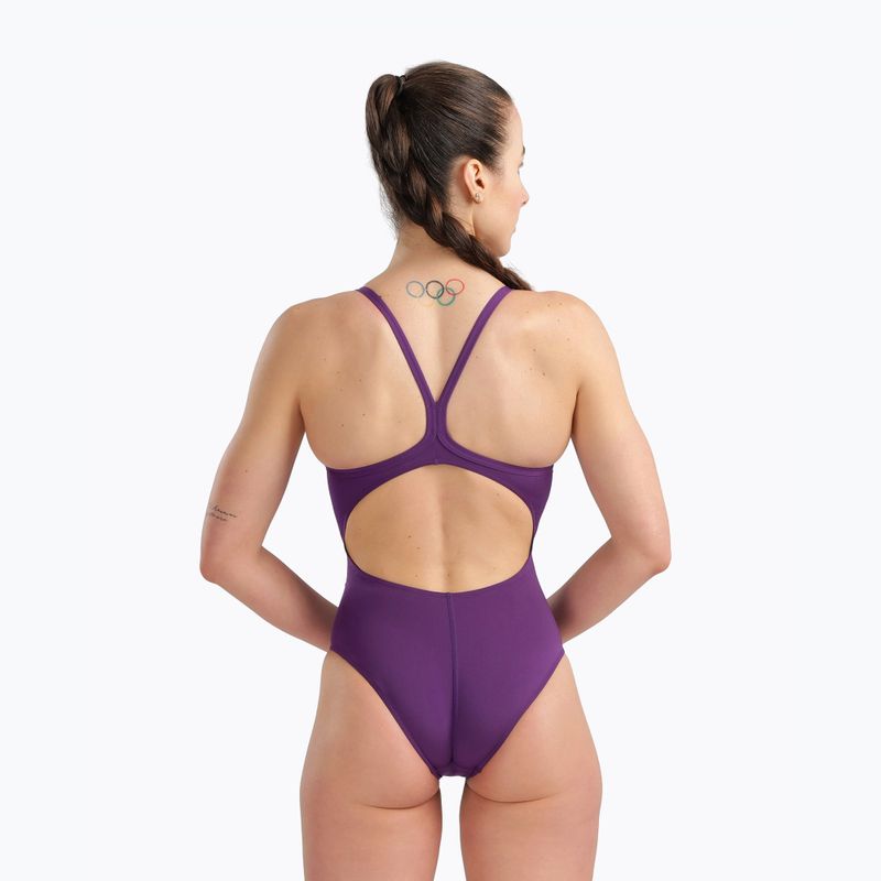 Costume da bagno intero donna Arena Team Light Drop Solid plum/white 7