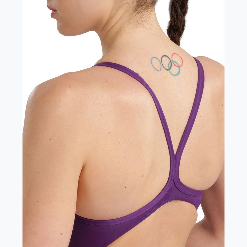 Costume da bagno intero donna Arena Team Light Drop Solid plum/white 8