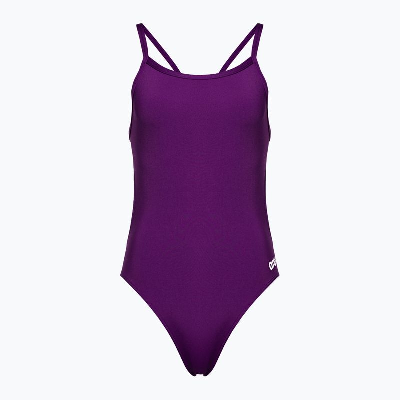 Costume intero donna arena Team Swimsuit Challenge Solid prugna/bianco