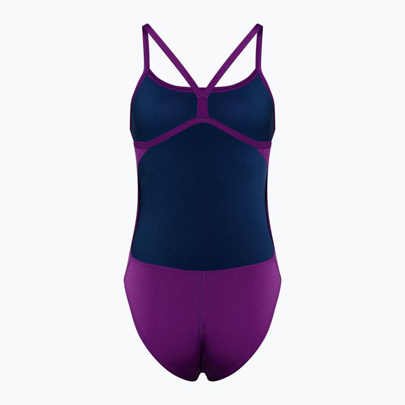 Costume intero donna arena Team Swimsuit Challenge Solid prugna/bianco 2