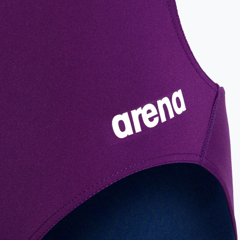 Costume intero donna arena Team Swimsuit Challenge Solid prugna/bianco 3