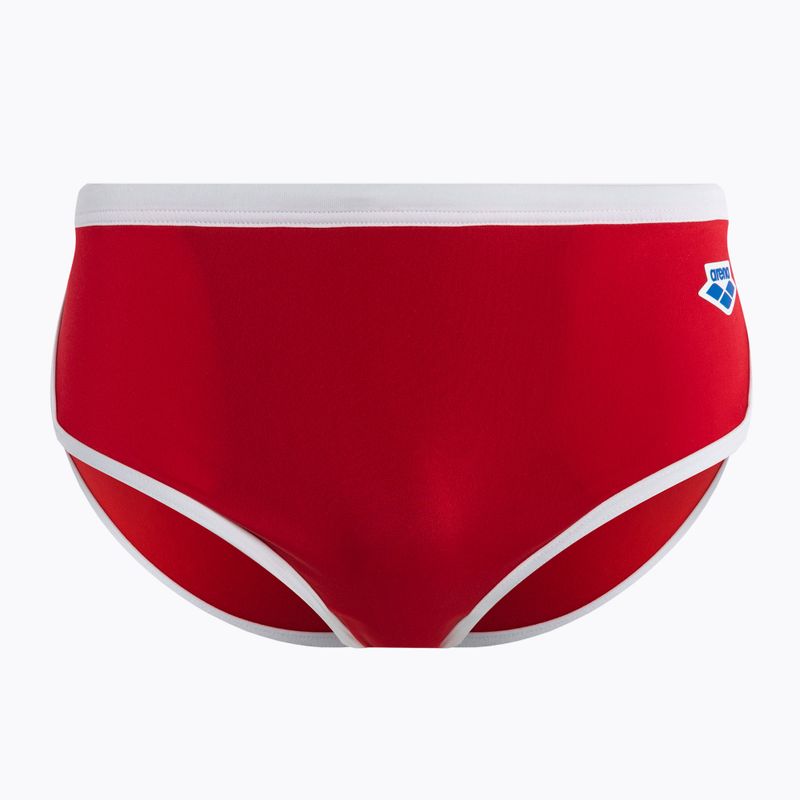 Uomo arena Icons Swim Short a vita bassa Slip da bagno solido rosso/bianco