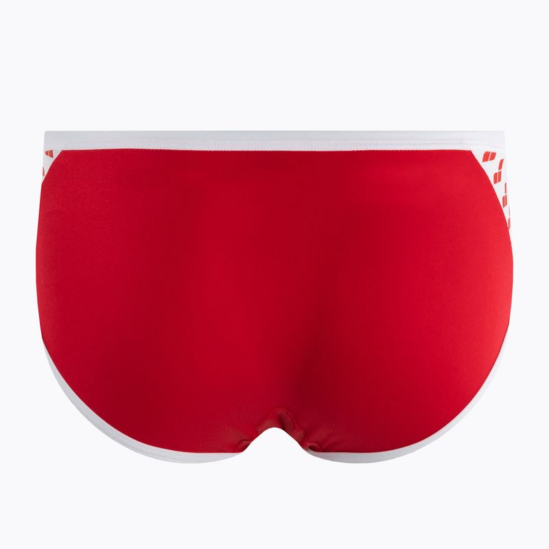 Uomo arena Icons Swim Short a vita bassa Slip da bagno solido rosso/bianco 2